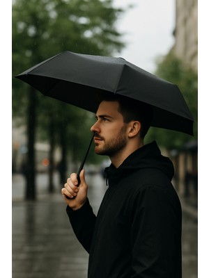 Normadia Şemsiye Çanta Boy UV50 Kapsül Düz Renk 50 cm Siyah