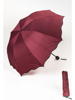 Normadia Bordo ve Siyah Puantiyeli Şemsiye, Şık ve Dayanıklı Tasarım