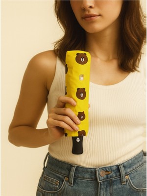 Normadia Ayıcık Desenli Otomatik Fiber Tel Şemsiye, Kaliteli ve Renkli Tasarım