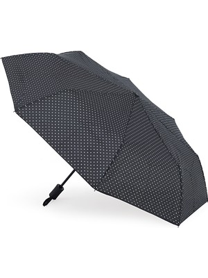 Normadia Rain Puantiyeli 8 Fiber Tel Otomatik Siyah Şemsiye