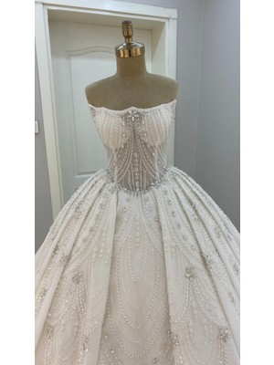 Arden Moda Prenses Pileli Gelinlik