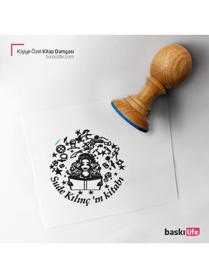 Baskı Life Kişiye Özel Kitap Damgası Kitap Mührü Kaşe Kitap Mühür Özel Damga 84