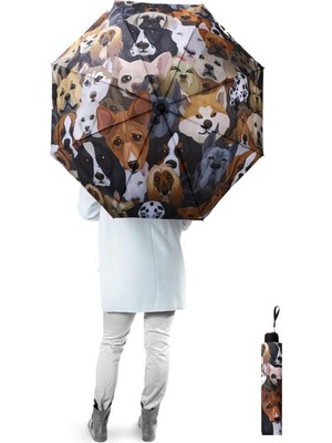Normadia Köpek Desenli Rüzgar Dayanıklı 8 Telli Manuel Şemsiye
