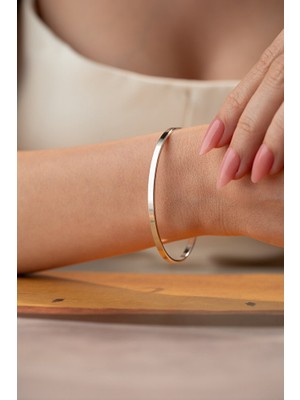 Two Arts Kadın Minimal Ince Kelepçe Açık Bileklik