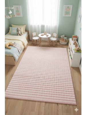Tropikal Home Bubble Pembe Kaymaz Taban Peluş Yolluk Halı Leke Tutmaz Kolay Temizlenir Lüks Anne Bebek Çocuk O