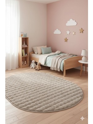 Tropikal Home Bubble Oval Yumuşak Peluş Kaymaz Salon Oturma Yatak Odası Balkon Mutfak Halısı Yolluk