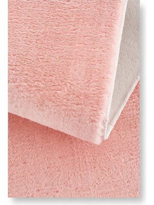 Yıkanabilir Balat Halı Raschel Carpet Pembe Yumuşak Peluş Halı 120 x 420 cm Anti-Statik Kaymaz Taban