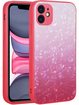 Büşra Ayhan iPhone 11 Kılıf Renk Geçişli Mermer Desenli Sert Silikon Bsay Granit Kapak-No6