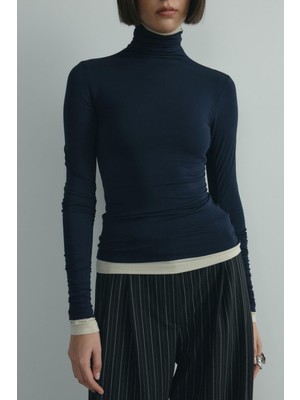 Suud Collection Lacivert Boğazlı Tensel Body