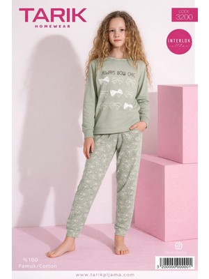Tarık Kız Çocuk Fiyonk Detaylı Interlok /mevsimlik Pijama Takım