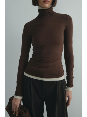 Suud Collection Kahverengi Boğazlı Tensel Body