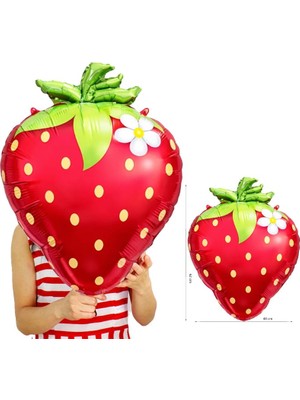 Pandoli Fruit Çilek Strawberry Şekilli Folyo Balon 70X45 cm 1 Adet Hawai