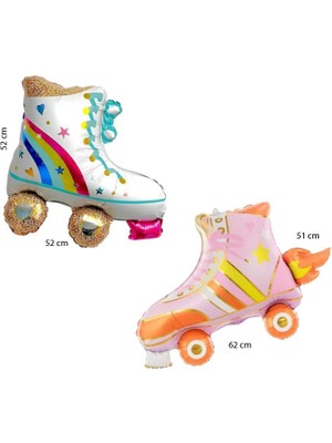 Pandoli Retro Disko 80 Ler 90 Lar 2 Farklı Model Paten Şekilli Folyo Balon 2 Adet