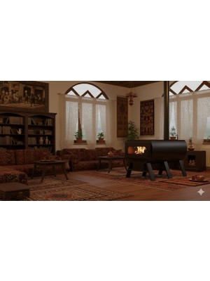 Dorello Yuvarlak Soba  Şömine – Şıklık ve Güç Bir Arada