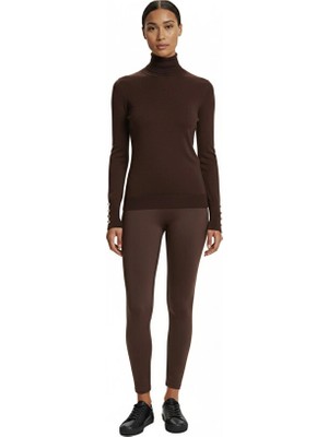 On Fashion Kadın Dik Yaka Basic Kahverengi Kazak 63514