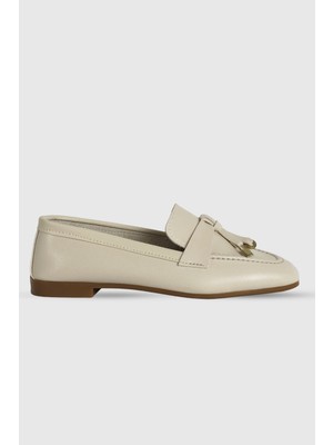 Marlow Bej Mat Püskül Detay Küt Burun Kadın Babet