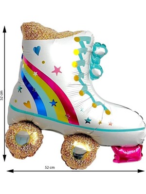 Pandoli Retro Disko 80 Ler 90 Lar Partisi Skate Paten Şekilli Folyo Balon 52X52 cm 1 Adet