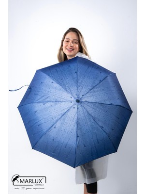Normadia Koyu Mavi Tam Otomatik Kadın Şemsiye, Şık ve Hafif Tasarım