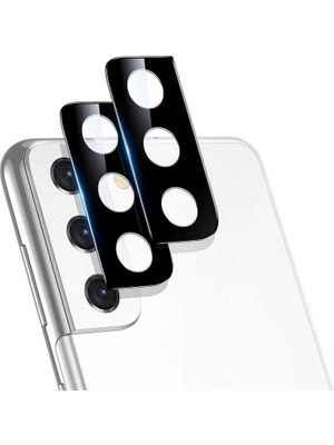 Büşra Ayhan Galaxy S21 Uyumlu Bsay Kamera Lens Koruyucu Cam Filmi-Siyah