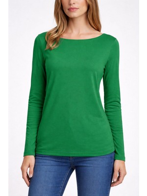 Boutique Moonlight Kayık Yaka Uzun Kollu Bluz