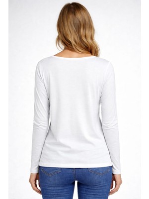 Boutique Moonlight Kayık Yaka Uzun Kollu Bluz