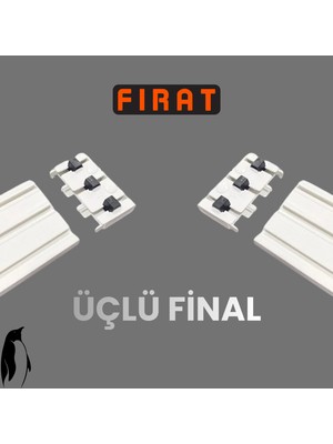 Fırat 3 (Üç) Raylı Korniş Sonu Kilidi - Kayma Önleyici Perde Durdurucu Final Başlığı