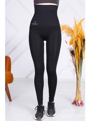 Stayfit Kadın Siyah Yüksek Bel Toparlayıcı Korse Tayt XL Esnek Kumaş ile Gün Boyu Rahatlık