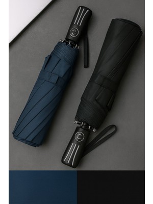 Normadia 12 Tel Pongee Kumaş Erkek Serisi Şemsiye, 104 cm Çap, Güçlendirilmiş Kılıf