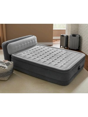 Intex 64448 Başlıklı Çift Kişilik Şişme Yatak Elektrikli Yüksek Yatak