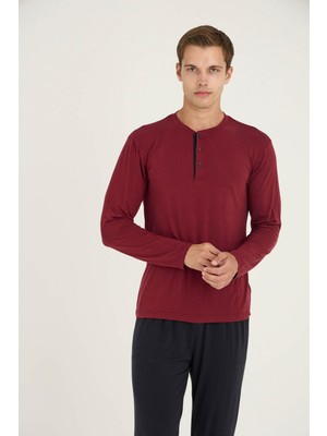 Kly Erkek Midi Yaka Pijama Takımı Konforlu Uyku 9220