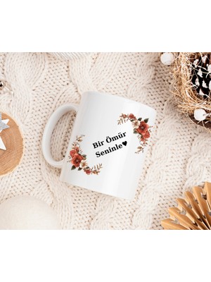 Safir Tasarım  Premium Beyaz Porselen Kupa - Kişiye Özel Aşk Temalı