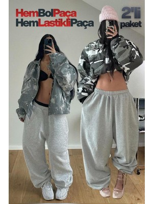 Vladivosto Ayarlanabilir Bol Paça Rahat Kalıp Unisex Büyük Beden Oversize Baggy Eşofman Altı