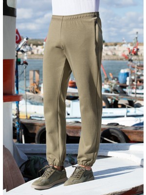 Masimar Erkek Bej Renk Pamuk Spor Eşofman Altı A Kalite Sporcu Eşofmanı