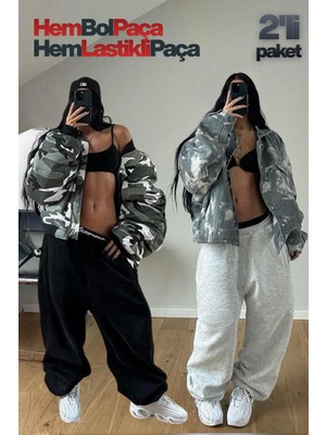 Vladivosto Ayarlanabilir Bol Paça Rahat Kalıp Unisex Büyük Beden Oversize Baggy Eşofman Altı