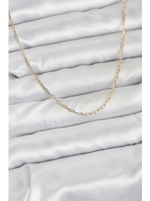 Erbilden Erb cm 14K Gold Renk Ataç Zincir Model 60 cm Kadın Kolye