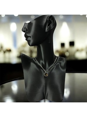 925 Ayar Gümüş Kehribar Parıltısı Kolye