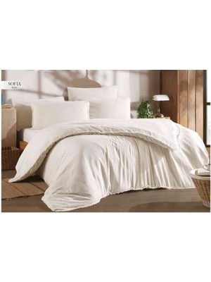 Özdilek Nevresim Takımı Fitted Çarşaflı Müslin Çift Kişilik  Krem Sofıa