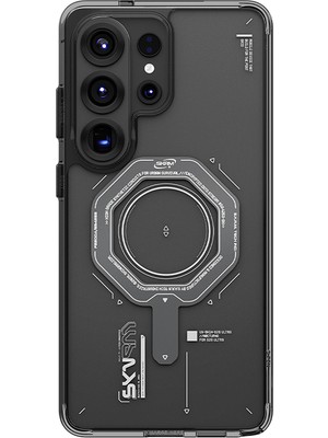 Galaxy S26 Ultra Uyumlu Kılıf Skinarma M-Safe Şarj Özellikli Airbag Tasarımlı Magma Kapak Füme