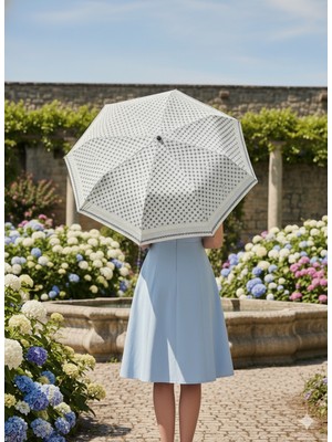 Normadia Bej 8 Telli Otomatik Rüzgar Dayanıklı Desenli Şemsiye