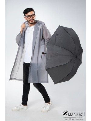 Normadia Koyu Gri Unisex Yarasa Tip Kırılmaz Şemsiye, Şık ve Dayanıklı