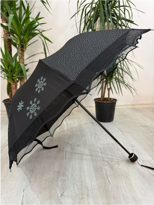 Normadia Rüzgâr ve Yağmura Dayanıklı Şık Katlanabilir Yarasa Şemsiye