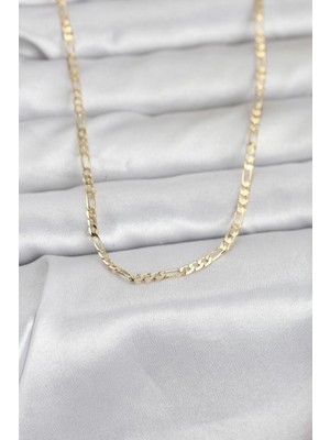 Erbilden Erb cm 14K Gold Renk Ince Kuşgözü Zincir Model 60 cm Kadın Kolye