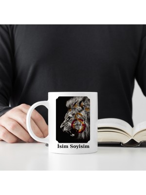 Safir Tasarım  Premium Beyaz Porselen Kupa - Kişiye Özel Galatasaray