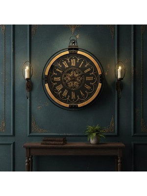 Mars Concept Büyük Duvar Saati 70 cm Metal | Hareketli Çark Mekanizmalı Dekoratif Saat