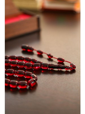 Tesbihkenti Usta Işçilik Kadifemsi Çekim Kapsül Ateş Kehribar Tesbih