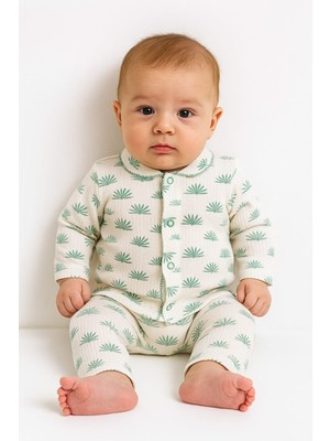 Hediyelik Bebek Yenidogan Çocuk Pamuklu Oya'li Alt Üst Takım