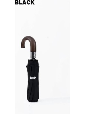 Normadia Premium Otomatik Ahşap Saplı 10 Telli Şemsiye, Kadın ve Erkekler Için