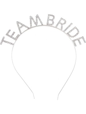 Renklime Gümüş Kaplama Kristal Taşlı Team Bride Taç