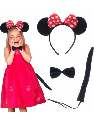 Renklime Minnie Mouse Taç Kuyruk Papyon Gösteri Seti
