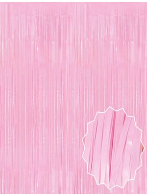 Renklime Soft Pembe Püsküllü Kapı Perdesi
